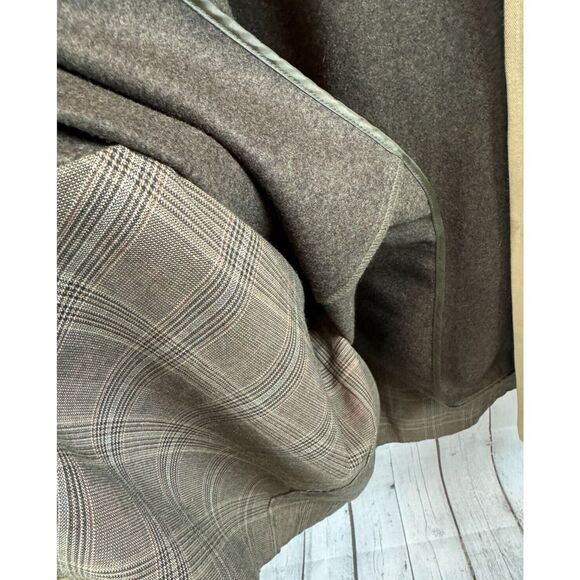 JOSEPH ABBOUD beige mens long trench coat with detachable wool blend lining 44L - Picture 11 of 16